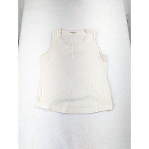 Woolrich Women's Ivory Sleeveless Tank‎ Top Shirt 100% Cotton Knit Medium